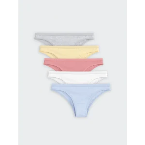 LCW Young Mavi Düz Brazilian Külot 5li Paket