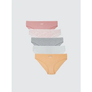 LCW Young Pembe Baskılı Bikini Külot 5li Paket