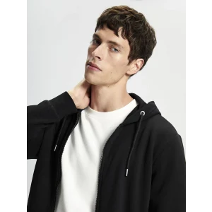 LCWAIKIKI Classic Siyah Kapüşonlu Uzun Kollu Erkek Kalın Fermuarlı Sweatshirt