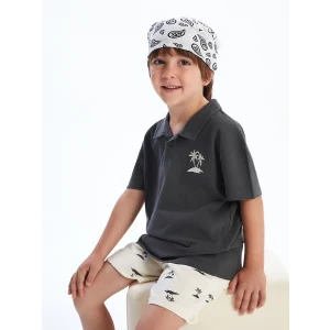 LCW Kids Antrasit Baskılı Erkek Çocuk Tişört ve Şort 2li