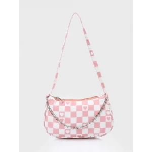 LCW ACCESSORIES Pembe Ekose Desenli Kız Çocuk Baget Çanta