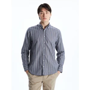 SOUTHBLUE Indigo Regular Fit Uzun Kollu Çizgili Erkek Gömlek