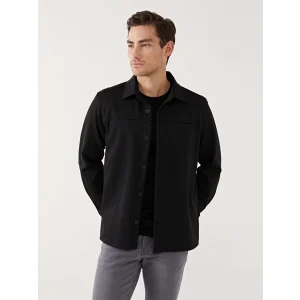 SOUTHBLUE Siyah Regular Fit Uzun Kollu Erkek Gömlek Ceket