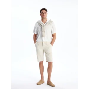 SOUTHBLUE Bej Standart Kalıp Keten Karışımlı Erkek Şort