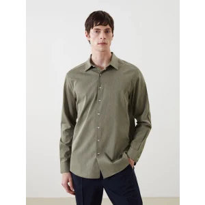 SOUTHBLUE Haki Regular Fit Uzun Kollu Keten Karışımlı Erkek Gömlek