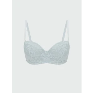 LCW DREAM Mavi Balenli Dolgusuz Dantelli Straplez Sütyen