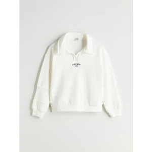 LCW Kids Ekru Polo Yaka Kız Çocuk Sweatshirt