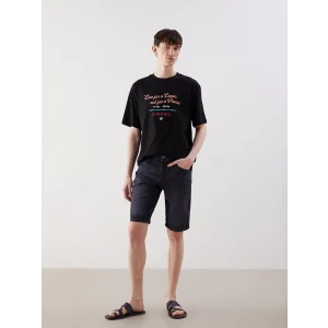 LCW Jeans Siyah Standart Kalıp Erkek Jean Şort