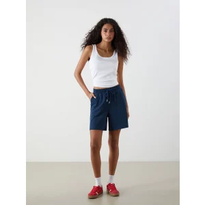 XSIDE Lacivert Beli Lastikli Kadın Şort