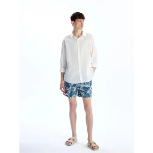 XSIDE Yeşil Kısa Boy Desenli Erkek Deniz Şortu