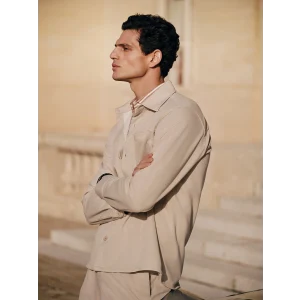 SOUTHBLUE Bej Regular Fit Uzun Kollu Erkek Gömlek Ceket