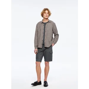 XSIDE Antrasit Standart Kalıp Gabardin Erkek Kargo Şort