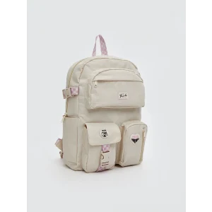 LCW ACCESSORIES Ekru Çok Bölmeli Kız Çocuk Sırt Çantası