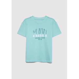 Mavi 7610386-71748 Mavi Logo Baskılı Yeşil Tişört