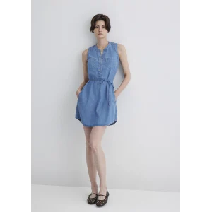 Mavi 130317-89756 Suzy Gold Klasik Açık Mavi Jean Elbise