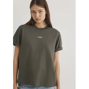 Mavi 1612829-71553 Mavi Logo Baskılı Yeşil Tişört