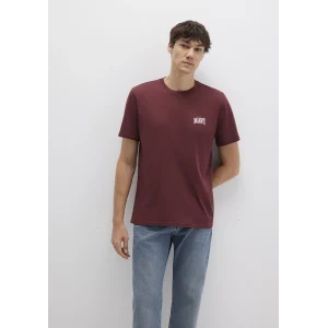 Mavi 0611714-70396 Mavi Logo Baskılı Bordo Tişört