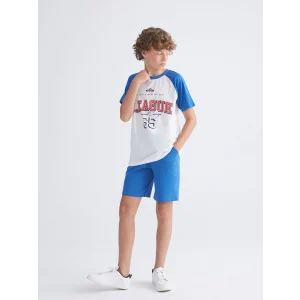 LCW Kids Beyaz Bisiklet Yaka Erkek Çocuk Tişört ve Şort