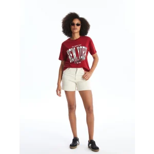 XSIDE Bej Yüksek Bel Standart Fit Kadın Jean Şort