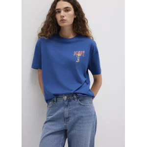 Mavi 1613283-82625 Kedi Logo Baskılı Lacivert Tişört