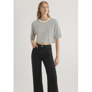 Mavi 1612700-85308 Çizgili Crop Tişört