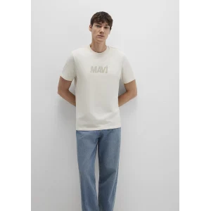 Mavi 0612896-70134 Mavi Logo Baskılı Bej Tişört