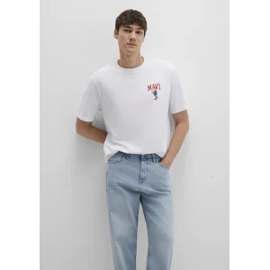 Mavi 0612861-620 Mavi Kedi Baskılı Beyaz Tişört