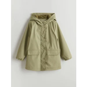 LCW Kids Yeşil Kapüşonlu Kız Çocuk Mont