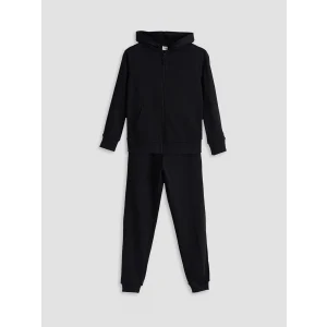 LCW Kids Siyah Kapüşonlu Kız Çocuk Eşofman Takım