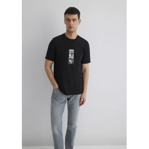 Mavi 0612674-900 Baskılı Siyah Tişört