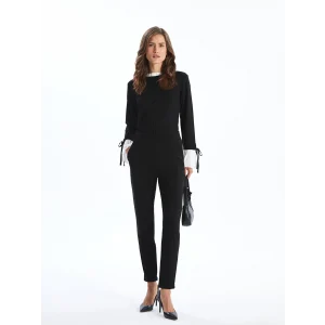 LCWAIKIKI Basic Siyah Beli Lastikli Kadın Pantolon