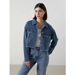 LCW Vision Indigo Oversize Kadın Jean Ceket