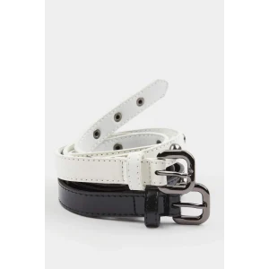 Defacto F3358 Çok Renkli Kadın Suni Deri 2li Günlük Kemer