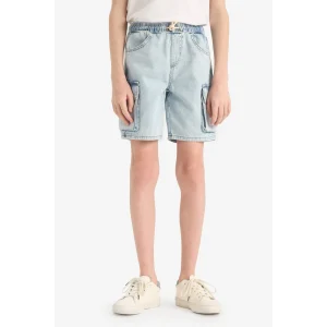 Defacto D8566 Mavi Erkek Çocuk Jean Şort