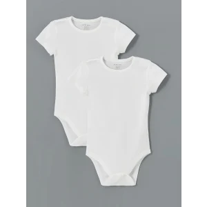 LCW baby Ekru Organik Kumaş Kız Bebek Çıtçıtlı Bodysuit 2li