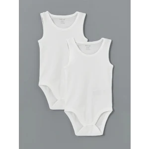 LCW baby Ekru Organik Kumaş Erkek Bebek Çıtçıtlı Bodysuit 2li