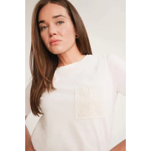 Defacto F1152 Ekru Regular Fit Bisiklet Yaka Basic Düz Penye Kısa Kollu Tişört