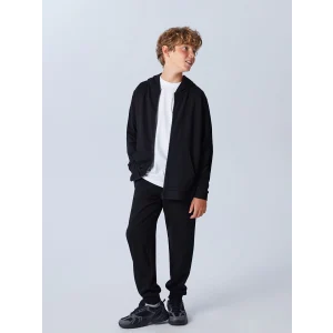 LCW Kids Siyah Beli Lastikli Erkek Çocuk Jogger Eşofman Altı