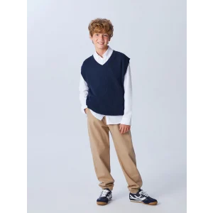 LCW Kids Bej Beli Lastikli Erkek Çocuk Pantolon