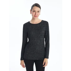 LCWAIKIKI Classic Siyah Bisiklet Yaka Kadın Tişört