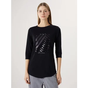 LCWAIKIKI Basic Siyah Bisiklet Yaka İşlemeli Kadın Bluz