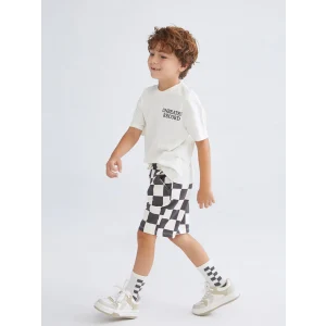 LCW Kids Bej Erkek Çocuk Tişört Şort ve Çorap 3lü