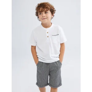 LCW Kids Beyaz Pike Erkek Çocuk Tişört ve Pantolon 2li