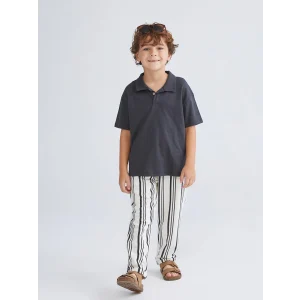 LCW Kids Antrasit Polo Yaka Erkek Çocuk Tişört ve Pantolon 2li