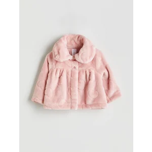 LCW baby Pembe Bebe Yaka Kız Bebek Pelüş Mont