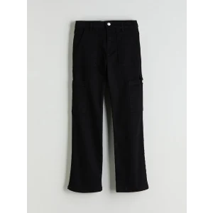 LCW Kids Siyah Slim Fit Kız Çocuk Kargo Jean Pantolon