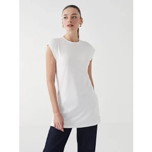 LCW Modest Beyaz Bisiklet Yaka Kadın Tunik