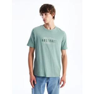 XSIDE Yeşil Bisiklet Yaka Kısa Kollu Baskılı Penye Erkek Tişört