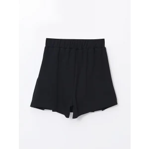 LCW Kids Siyah Beli Lastikli Basic Kız Çocuk Şort