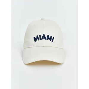 LCW ACCESSORIES Ekru Yazı Nakışlı Kadın Kep Şapka